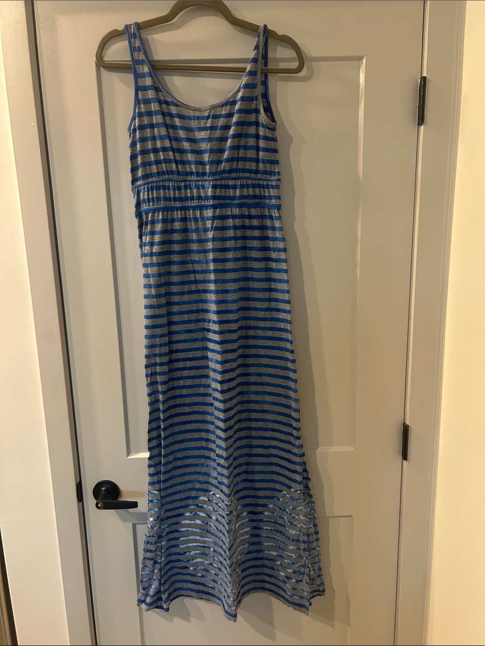 Prana Blue and Gray Striped Maxi Dress - XS